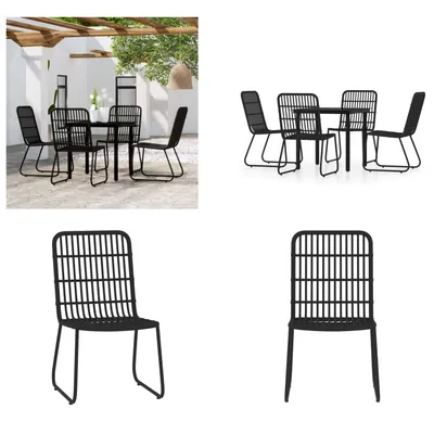 Produktbild von vidaXL 5 tlg. Garten Essgruppe Schwarz - Garten-Essgruppe - Garten-Essgruppen - Outdoor-Essgruppe - Terrassen-Essgruppe