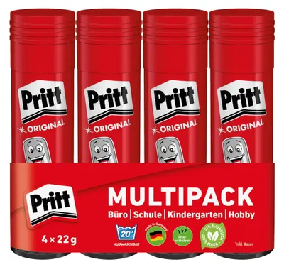 Produktbild von Klebestift Pritt, Multipack 4 x 22 g, Packung à 4 Stück