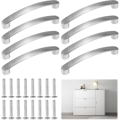 Produktbild von Möbelgriff Möbelknopf Schrankgriff - Aluminiumlegierung - Zilber - 8 Stück - 128 mm Lochabstand