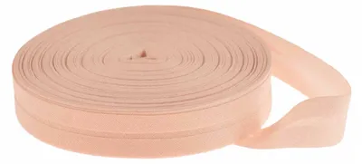 Schrägband Baumwolle Breite 14mm gefalzt puderrosa