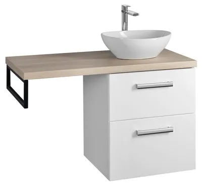 Produktbild von Aqualine VEGA Badmöbel-Set, Breite 97,5 cm, weiß/Eiche platin