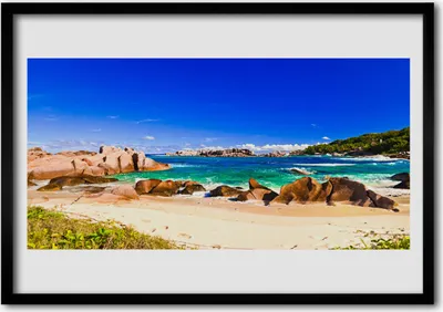 Produktbild von Bild 100x70 MDF-Rahmen Wandkunst Strand Meer Landschaft