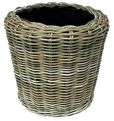 Produktbild von Runder Rattan-Pflanzenkorb mit Einsatz für draußen