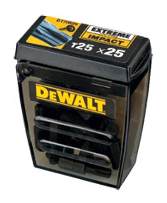 Produktbild von DEWALT Tic Tac Box mit 25 St. EXTREME Impact Schrauber Bits TX25 T25 x25mm
