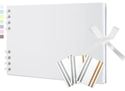 Productafbeelding van Fotoalbum, scrapbookingalbum, spiraalalbum, zelf te bewerken, 21,5 x 15 cm, 40 pagina's, wit