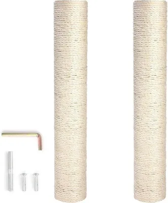 Productafbeelding van Famanu krabpalen, 2 stuks, M8, voor kattenkrabpalen - wit, inclusief schroeven