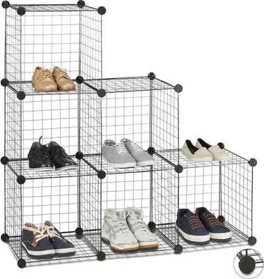Productafbeelding van Famanu Vitrinekast, open wandplanksysteem - Ruimtescheiding met 6 vakken, 35 x 35 cm