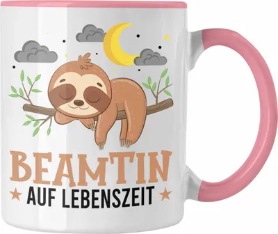 Produktbild von Trendation - Beamtin Auf Lebenszeit Tasse Geschenk Frauen Beamte Geschenkidee (Rosa)