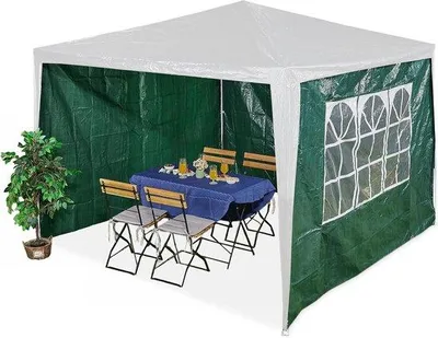 Immagine prodotto di Set di 3 pareti per tenda da giardino - con chiusura in velcro - impermeabili - PE verde