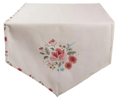 Produktbild von Clayre & Eef Tischläufer 50x160 cm Beige Baumwolle Rosen