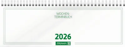 Produktbild von 2026 Brunnen Querterminbuch 772 297×105 mm weiß