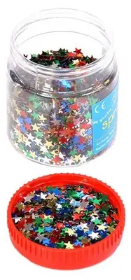 Productafbeelding van Veelkleurige glittersterren ambacht
