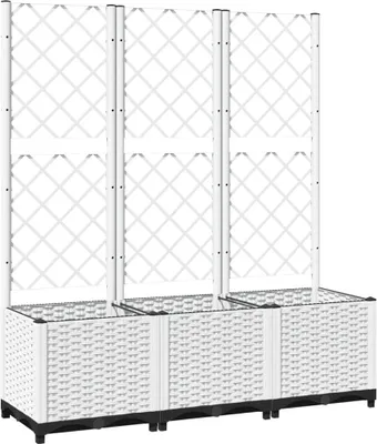 Produktbild von Pflanzkübel mit Rankgitter Weiß 120x40x136 cm PP