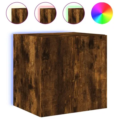 Produktbild von TV-Wandschrank mit LED-Leuchten Räuchereiche 40,5x35x40 cm