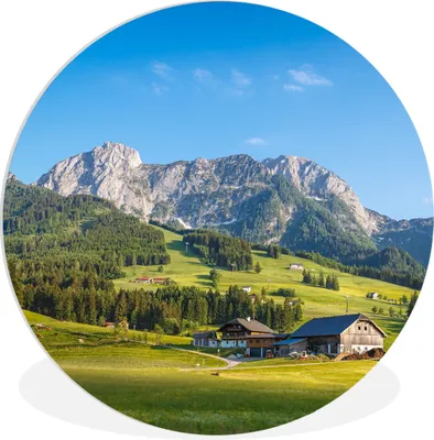 Produktbild von MuchoWow® Rundes Wandbild - Runde Bilder Berg - Himmel - Wald Ø 90 cm Kreis Wanddekoration Kunststoff - Wandkreis - Wandschmuck - Wand-Kreis - Wohnzimmer - Bild - Runde - Wanddeko - Dibond - Kunstdrucke