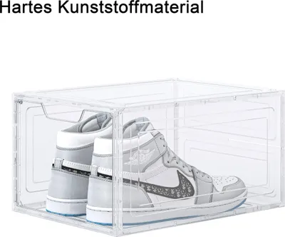 Image de Lot de 1 boîte à chaussures transparente empilable, en plastique rigide