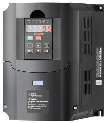 Obrázek produktu pro VEVOR frekvenční měnič VFD 10 hp, 7,5 kW, 35 A, 1 nebo 3fázový vstup 220 V na 3fázový výstup 220 V, vstup 40-60 Hz, výstup 0-400 Hz, VFD pro řízení otáček vřetenového motoru CNC