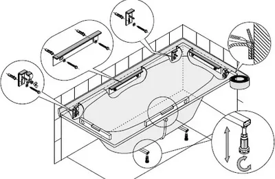 Produktbild von Hoesch Montageset für Badewannen - 6911