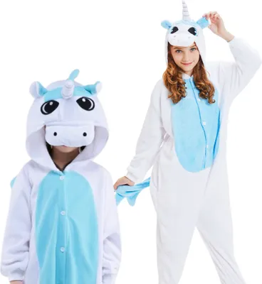 Immagine prodotto di Pigiama Onesie Kigurumi Travestimento Costume Unicorno Bianco Bambini 95 - 105cm