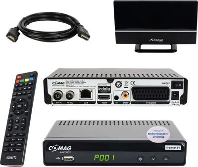 Produktbild von Comag SL65T DVB-T2 Bundel, Freenet TV, PVR Funktion, HDMI Kabel, aktive Antenne