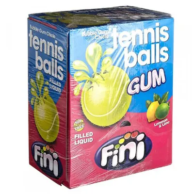 Produktbild von Bubble Gum Boom Tennis Balls Kaugummi Tennisbälle 200 Stück Display