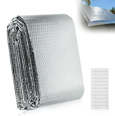 Zdjęcie produktu dla Folia izolacyjna do grzejnika - Aluminiowa folia z bąbelkami - 0,6 x 5 m - Z klejącymi podkładkami