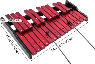 Produktbild von Xylophon, 25 Noten, tragbares Design, Rot