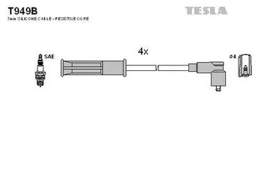 Immagine prodotto di TESLA T949B Set di cavi di accensione Set di cavi di accensione per RENAULT KANGOO (KC0/1) KANGOO Express (FC0/1) MEGANE I (BA0/1) MEGANE Scenic (JA0/1) MEGANE I Cabrio