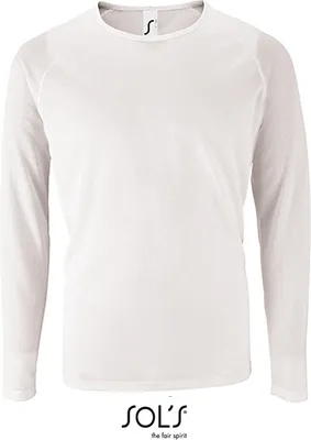 Produktbild von SOLs 02071 | Herren Long-Sleeve Sports T-Shirt Sporty - Farbe: White - Größe: XL
