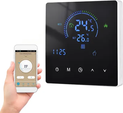 WiFi-Thermostat, Digital LCD Raumthermostat , 3A Warmwasserbereitung Thermostat Wandthermostat Unterputz Fußbodenheizung Innenthermometer,programmierbare App-Fernbedienung