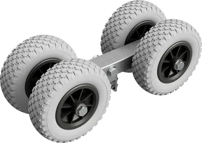 Zdjęcie produktu dla 4-krotny Uruchomienie wózka rolki przyczepa do łodzi oponypoliuretan SUPROD RKSPUR-4-PU, Ø 200 mm, szary/czarny