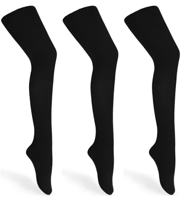 Image de Merry Style Lot de 3 Collants Enfant Fille Microfibre 60 DEN WL-010 (Noir/Noir/Noir, 116-122)