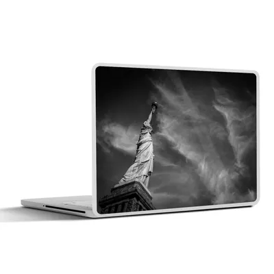 Produktbild von MuchoWow® Laptop Aufkleber Sticker Cover Freiheitsstatue in New York in schwarz-weiß 30x21 cm - Sticker für Laptop - Selbstklebend