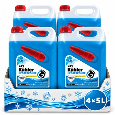 Produktbild von 4x5L Kühlmittel G11 20L Kühlerfrostschutz bis -35°C 3 Jahre gebrauchsfertig silikatfrei VW TL 774-C Blau, KI-generiertes Bild