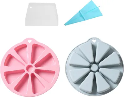 Image de Moule à gâteaux en silicone, Moule à pizza antiadhésif, Moule à pizza triangulaire à 8 empreintes, Moule en silicone alimentaire, Moule à gâteaux spécial et nouveau pour brownies, muffins