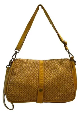 Produktbild von BZNA Bag Lola Gelb Italy Designer Clutch Umhängetasche Damen Handtasche