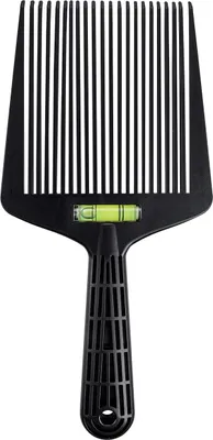 Produktbild von Blackomb Flat Top Kamm Haarschneide mit Wasserwage – Topper Haarkamm Friseur Barbier Hilfe Friseurkamm – Schwarz