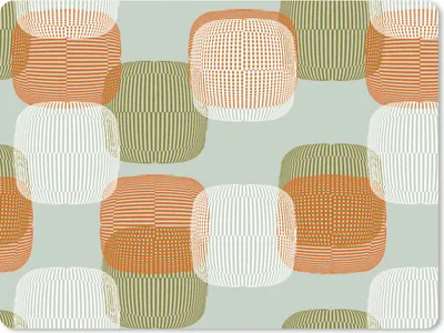 Produktbild von MuchoWow® Mauspad Mousepad Retro - Muster - Pastell 40x30 cm - Mousepads - Maus Mat - Pad - Mausunterlage - Anti Rutsch