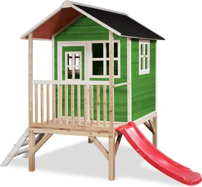 Produktbild von EXIT Loft 300 Holz Spielhaus, Spielhaus für Draußen,Holz, Kinder, Grün