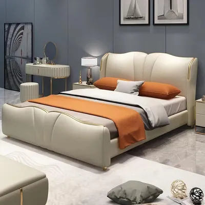 Produktbild von Bett Möbel Design Doppelbett Luxus Schlafzimmer Holz neu JVmoebel