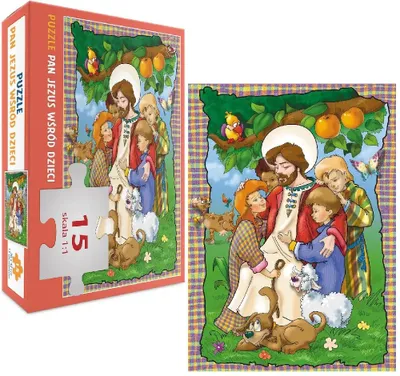 Productafbeelding van Puzzel met 15 stukjes. Jezus tussen de kinderen