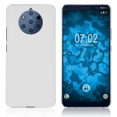 Produktbild von PhoneNatic Case kompatibel mit  Nokia 9 PureView - Hülle weiß gummiert Hard-case Cover