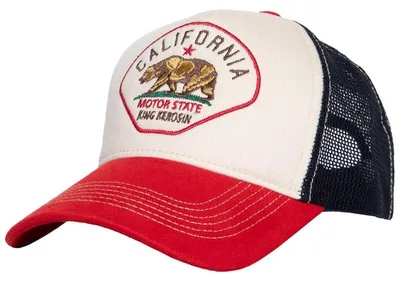 Produktbild von King Kerosin Trucker Cap - California Off White & Red