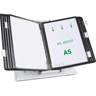 Produktbild von tarifold Sichttafelsystem 435107 DIN A5 schwarz mit 10 St. Sichttafeln, 1 St.