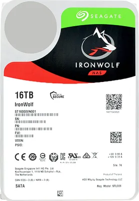 Produktbild von Seagate IronWolf ST16000VN001, 16 TB, 7200 RPM, 256 MB, 3.5", Serial ATA III