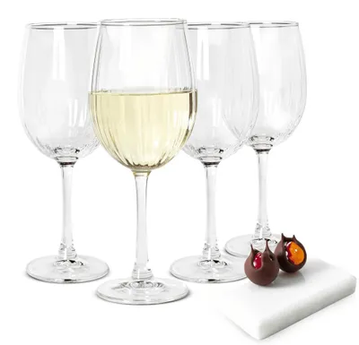 Produktbild von 4er Set Weingläser 460 ml – Elegante geriffelte Gläser, hochwertiges Glas, spülmaschinengeeignet – Perfekt für Rotwein, Weißwein & stilvolle Anlässe