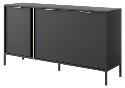 Produktbild von Kommode für Wohn- und Schlafzimmer mit 3 Türen, Anthrazit, 153 x 39,5 x 81,4 cm