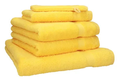 Produktbild von Betz 5-tlg. Handtuch-Set PREMIUM 1 Duschtuch 2 Handtücher 1 Gästetuch 1 Waschhandschuh  Farbe: gelb