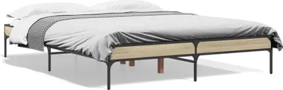 Obrázek produktu pro Rám postele Sonoma dub 160x200 cm materiál na bázi dřeva a kovu
