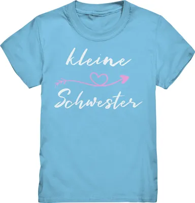 Produktbild von Kleine Schwester T-Shirt Herz Kleine Schwester Geschenk – Sky Blue / 152/164 (12-14)